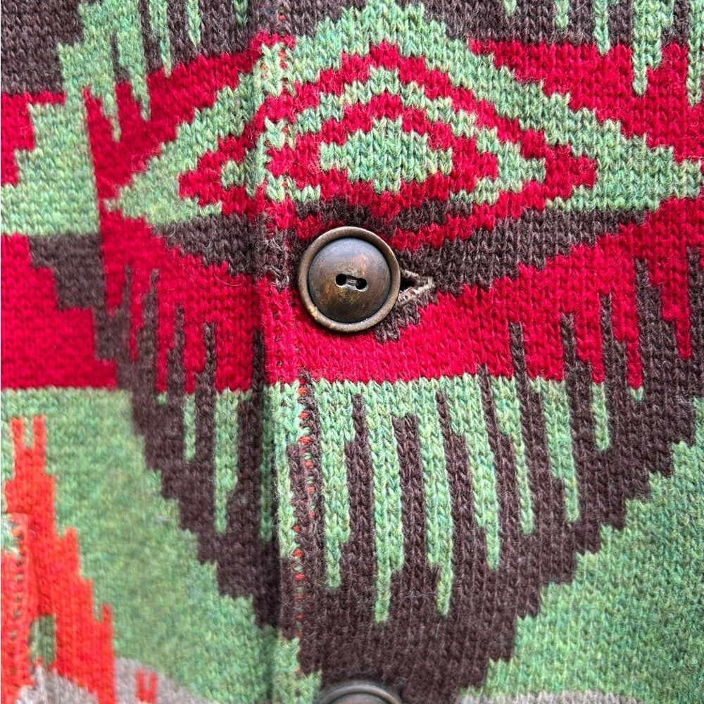 RRL Ralph Lauren Men’s Medium Southwestern Wool Blend Aztec Sweater Jacket $1200 - Picture 4 of 11